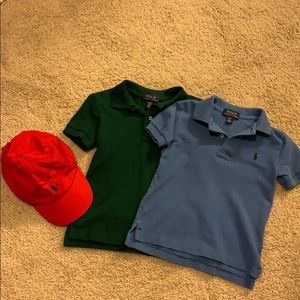 Ralph Lauren 2t polo shirts and hat